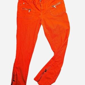 size 8 Michael kors orange pants with zippers